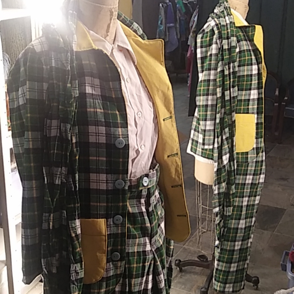 Women's Plaid Custom Pant Suit